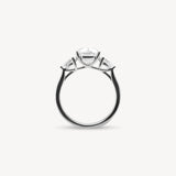 Round Cut Diamond Three Stone Ring With Pear Cut Side Stones