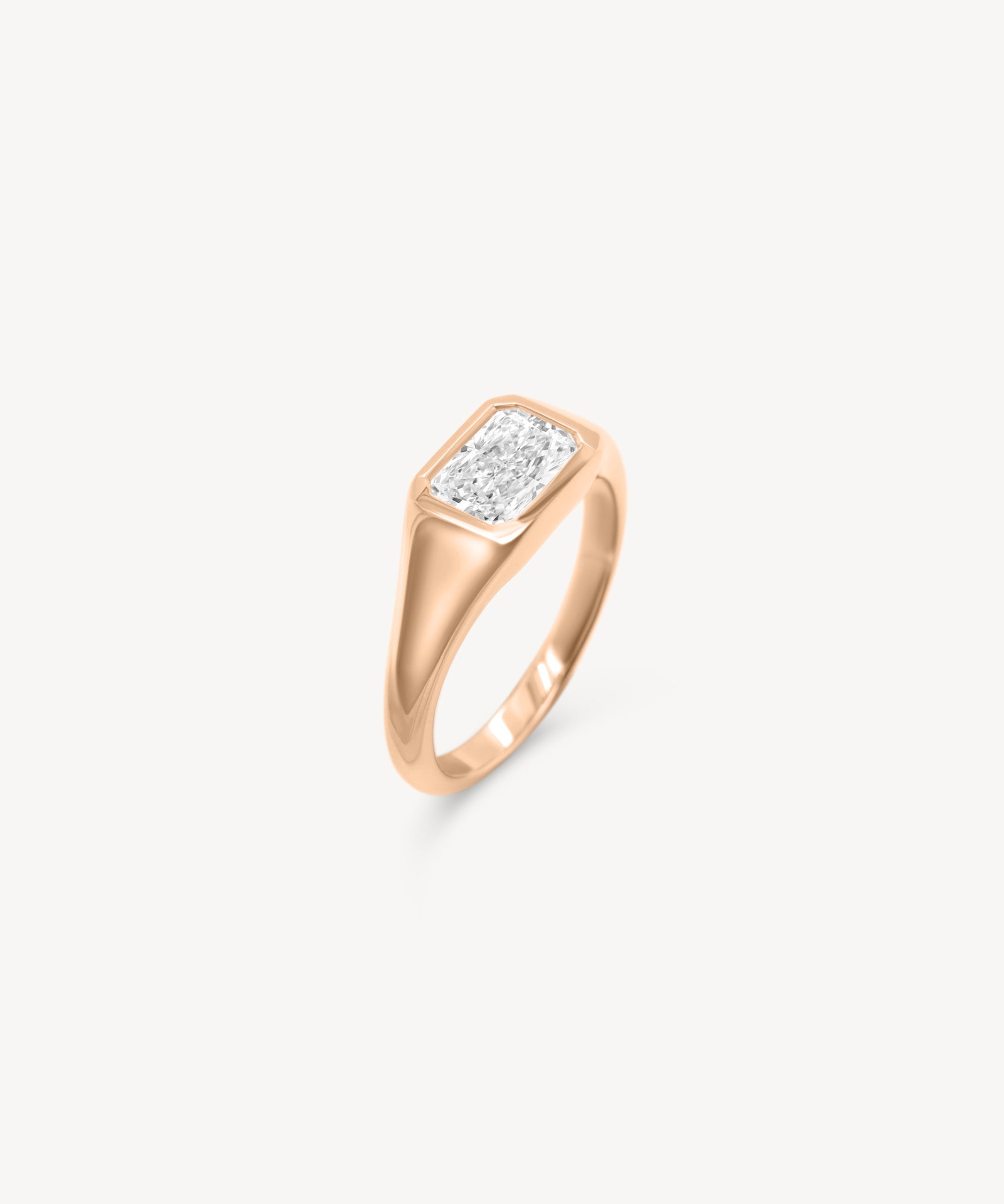 Radiant Cut Diamond Signet Ring