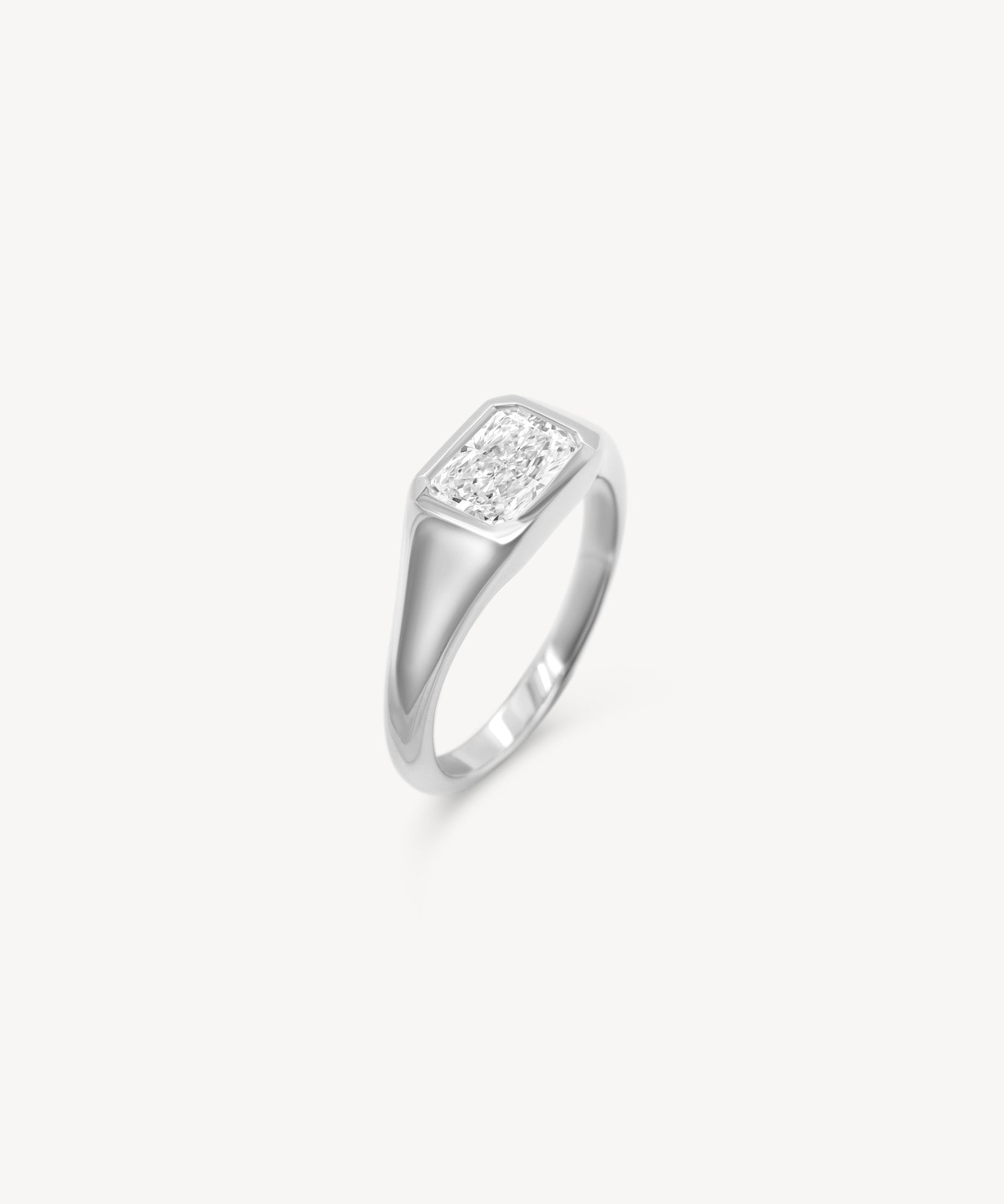 Radiant Cut Diamond Signet Ring