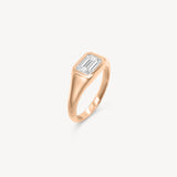 Emerald Cut Diamond Signet Ring
