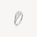 Emerald Cut Diamond Signet Ring