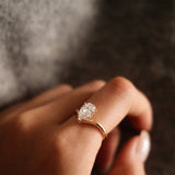 V-Shaped Pear Cut Diamond Solitaire Ring