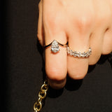 V-Shaped Pear Cut Diamond Solitaire Ring