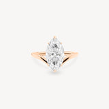 V-Shaped Marquise Cut Diamond Solitaire Ring