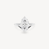 V-Shaped Marquise Cut Diamond Solitaire Ring