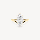 V-Shaped Marquise Cut Diamond Solitaire Ring