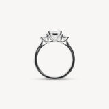 Oval Cut Diamond Three Stone Ring With Oval Cut Side Stones