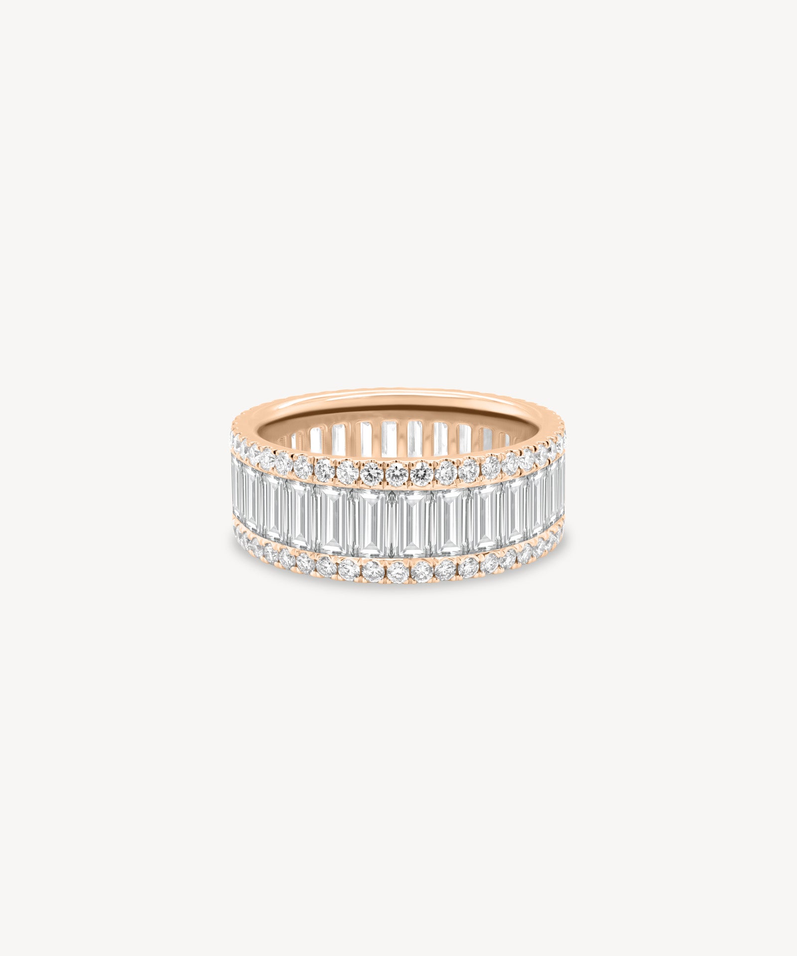 Baguette and Round Cut Diamond Eternity Ring