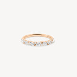 Marquise and Round Cut Diamond Half Eternity Ring