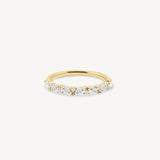 Marquise and Round Cut Diamond Half Eternity Ring