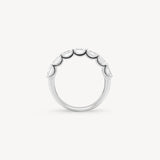 Emerald Cut Diamond Double Row Half Eternity Ring