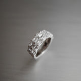 Emerald Cut Diamond Double Row Half Eternity Ring