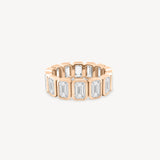 Emerald Cut Diamond Bezel Eternity Ring (Large)