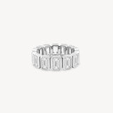 Emerald Cut Diamond Bezel Eternity Ring (Large)