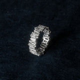 Staggered Baguette and Round Cut Diamond Eternity Ring