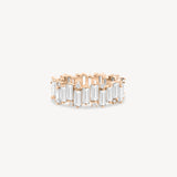 Staggered Baguette and Round Cut Diamond Eternity Ring