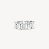 Staggered Baguette and Round Cut Diamond Eternity Ring