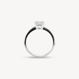 Asscher Cut Diamond Ring with Baguette Cut Band in Channel Setting