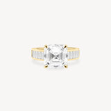 Asscher Cut Diamond Ring with Baguette Cut Band in Channel Setting