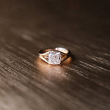 Cushion Cut Diamond Split Solitaire Ring