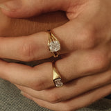 Cushion Cut Diamond Split Solitaire Ring