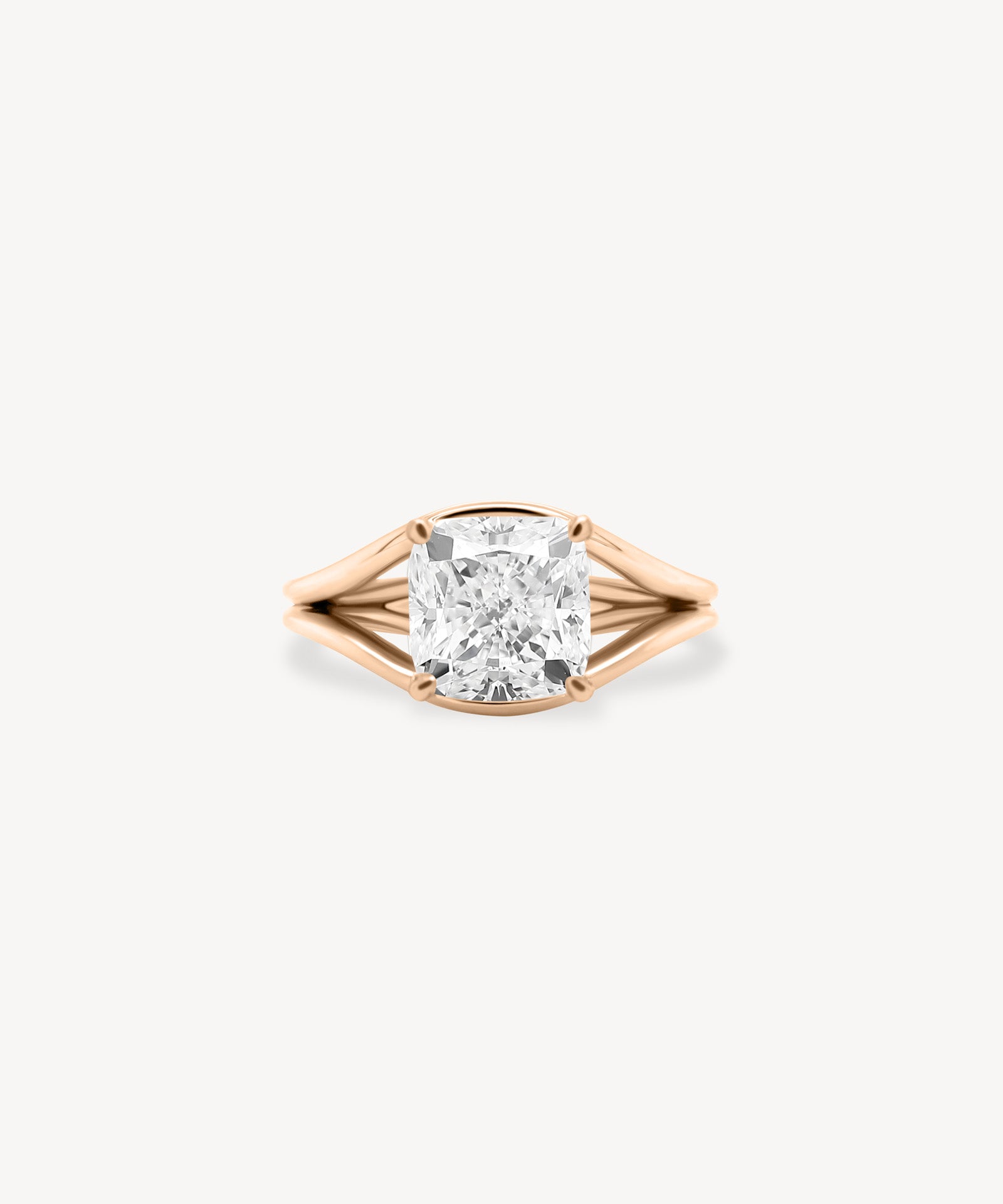 Cushion Cut Diamond Split Solitaire Ring