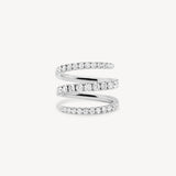Round Cut Diamond Multi-Row Spiral Ring