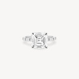 Asscher and Baguette Cut Diamond Ring in Bar Setting