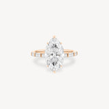 Marquise and Baguette Cut Diamond Ring in Bar Setting