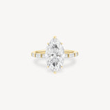 Marquise and Baguette Cut Diamond Ring in Bar Setting