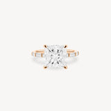 Princess and Baguette Cut Diamond Ring in Bar Setting