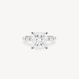 Princess and Baguette Cut Diamond Ring in Bar Setting