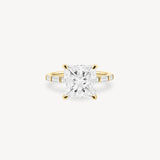 Princess and Baguette Cut Diamond Ring in Bar Setting