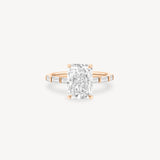 Radiant and Baguette Cut Diamond Ring in Bar Setting