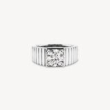 Round Cut Diamond Ribbed Solitaire Ring