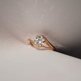 Round Cut Diamond Bypass Solitaire Ring