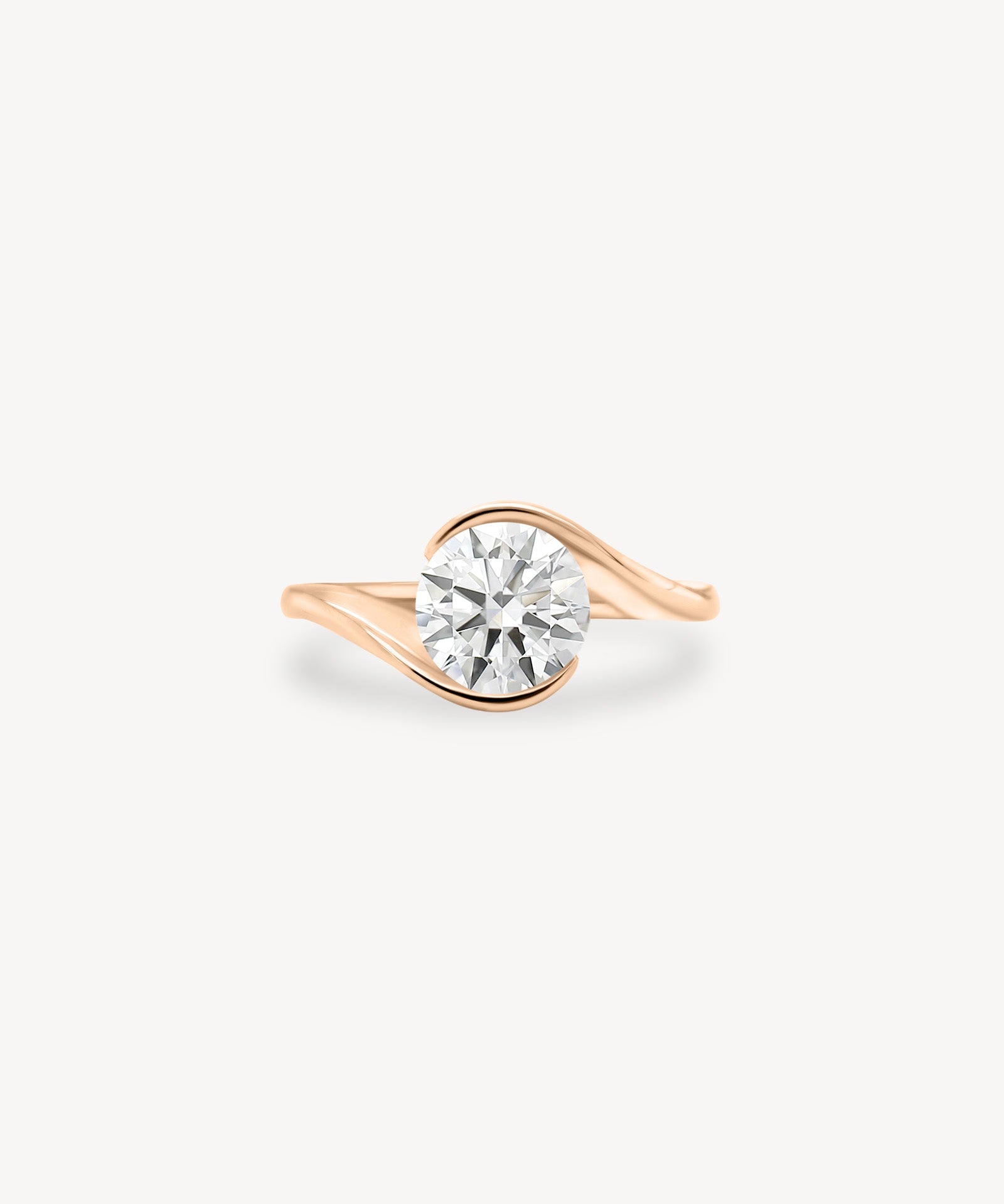 Round Cut Diamond Bypass Solitaire Ring