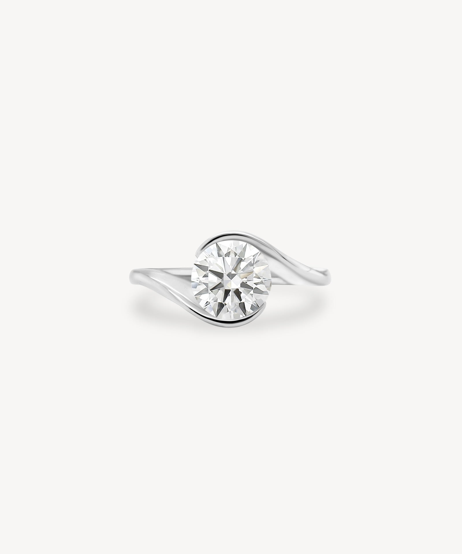 Round Cut Diamond Bypass Solitaire Ring