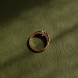 Round Cut Diamond Solitaire Ring in Half Bezel Setting