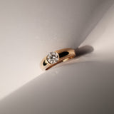 Round Cut Diamond Solitaire Ring in Half Bezel Setting