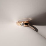 Round Cut Diamond Solitaire Ring in Half Bezel Setting