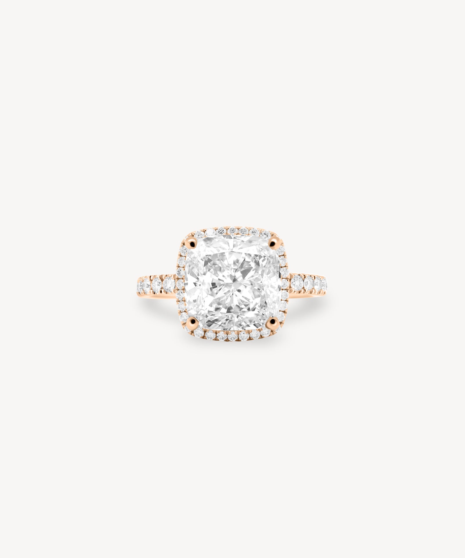Cushion Cut Diamond Halo Pavé Ring