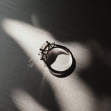 Cushion Cut Diamond Three Stone Ring With Trillion Cut Side Stones