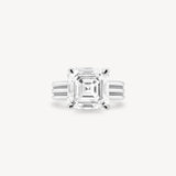 Asscher Cut Diamond Triple-Ribbed Solitaire Ring