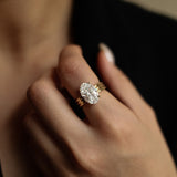 Oval Cut Diamond Triple-Ribbed Solitaire Ring
