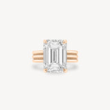 Emerald Cut Diamond Triple-Ribbed Solitaire Ring