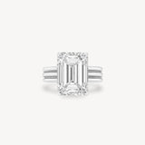 Emerald Cut Diamond Triple-Ribbed Solitaire Ring