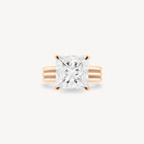 Princess Cut Diamond Triple-Ribbed Solitaire Ring