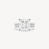 Princess Cut Diamond Triple-Ribbed Solitaire Ring