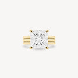 Princess Cut Diamond Triple-Ribbed Solitaire Ring